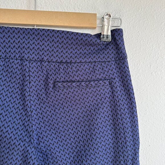 Margaret M Pants Blue Black Chevron Mid Rise Slimming Ankle Stretch - Picture 6 of 9